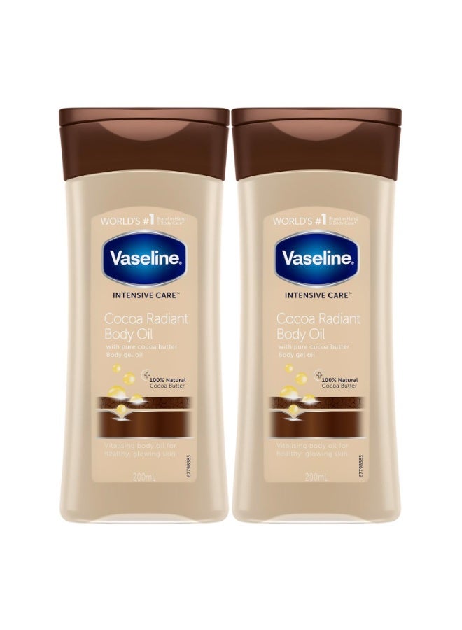 فازلين توتال مويستشر كاكاو راديانت بودي جل أويل - عبوة من قطعتين (200 مل) - Image 1